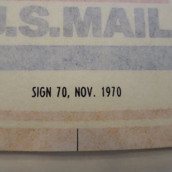 USPS Mail Vehicle - Truck Decal - Vintage - Sign #70 Nov. 1970 - 8" x 8" - New - Picture 2 of 3